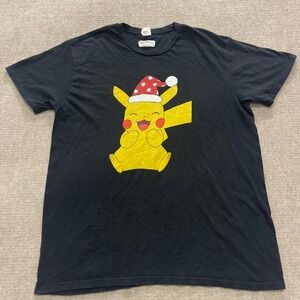 Vtg Nintendo Pokémon Christmas Pikachu Happy T-Shirt Large